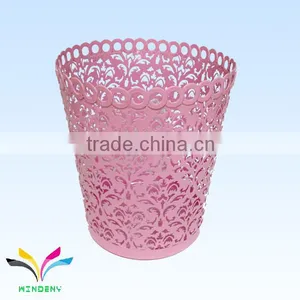 Sturdy Metal Floor Stand Pink Waste Bin Kitchen Cabinet Waste Bin thumbnail-1