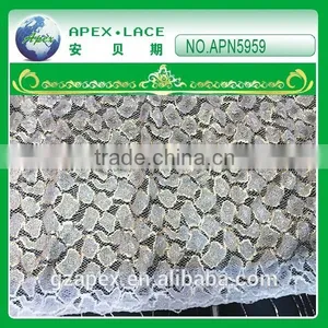 2015 New Style Nylon Lace Fabric Print Silver and Golden thumbnail-2