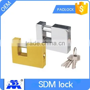 Europe Market Rectangular Heavy Duty Polish Brass Padlock thumbnail-1