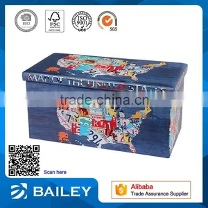 Wholesale Custom Storage Knitted Cover Storage Pouf Stool thumbnail-1