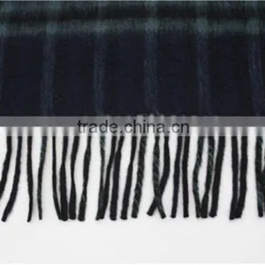 D/Blue Double Sided Plain Wool Scarf With Fringe thumbnail-3