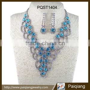 2016 New Arrival Women's Luxury Fashion Aquamarie Crystal Bridal Jewelry Sets thumbnail-1