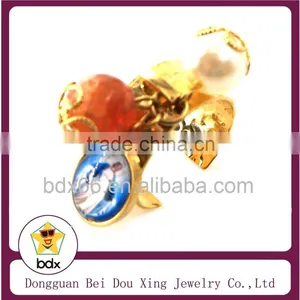 High Quality Fashion Religious Rosary Ring Gold Plated Stainless Steel Christian Resin Graceful Mary Mother And Jesus Cross Ring thumbnail-1