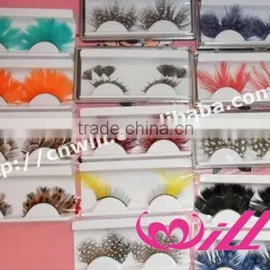 Fashion Pretty Colorful Feather Eyelashes Hot Sale thumbnail-1