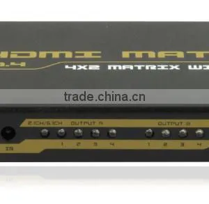 Protech Professional Audio Video 4x2 Hdmi Matrix for Conference System With Audio thumbnail-2