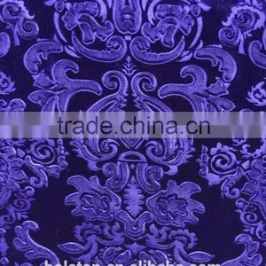 Dark Purple Polyester and Spandex Velvet Fabric 3D Emboss Religion Pattern thumbnail-4