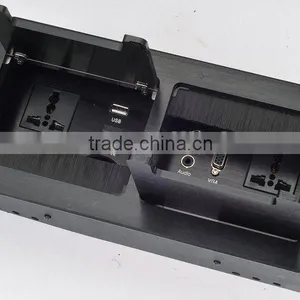 2014 New Design Brush Tabletop Socket Electrical Sockets for Office Furniture System thumbnail-1