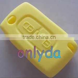Peugeot 2 Button Remote Key Silicon Cover / Silicone Car Key Cover Case With Yellow thumbnail-1