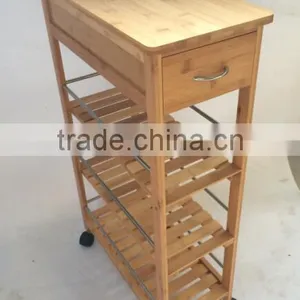 Wooden Kitchen Trolley Modern Kitchen Trolley Bamboo thumbnail-3