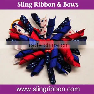 Handmade Ribbon Flower Cheerleading Hair Bows thumbnail-1