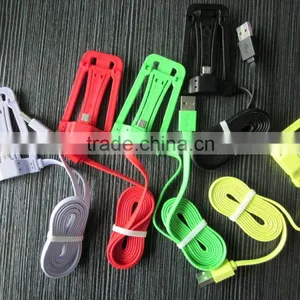 Creative Ideas 2016 Colorful Flat Usb 2.0 Cable Charger Able With Holder Stand thumbnail-2