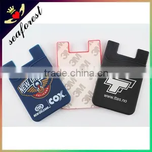 Small MOQ 500pcs Custom Printing Company Logo Silicone Adhesive Credit Card Holder for Promotion thumbnail-3