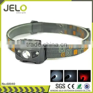 Cheaper Popular 1W+2 Red LED Headlight Camping Headlamp Outdoor Emergency Head Torch thumbnail-1