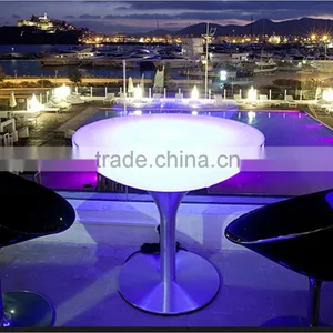 High Top Stainless Steel Base Glowing Led Party Table/household Decorative Table/Led Coffee Table thumbnail-1
