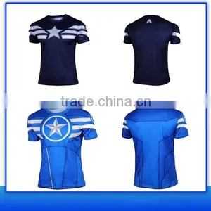 2016 New Style 100% Polyester Dry Fit Superhero t Shirts for Men thumbnail-4