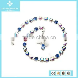 New Custom Brand Quality Red Crystal Fancy Necklace Sets thumbnail-5