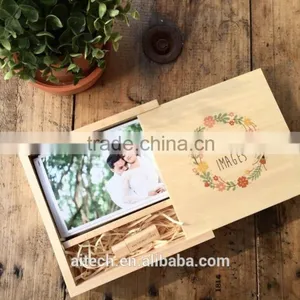 Genuine 4GB-16GB Customized Natural Wooden USB 2.0 Flash Pen Drive And Wood Box With 100% Capacity thumbnail-1