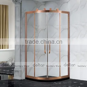 China Suppliers Shower Cabin Shower Room Prefabricated Cheap Small Round Circular Curved Glass Shower Enclosure thumbnail-2
