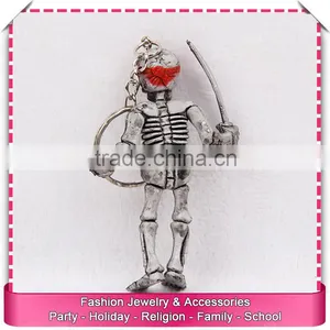 Custom Metal Keychains for Men, Skull Shaped Keychains Personalized thumbnail-6