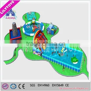 New Design Inflatable Mobile Park, Inflatable Frame Pool Park, Inflatable Floating Water Park thumbnail-3