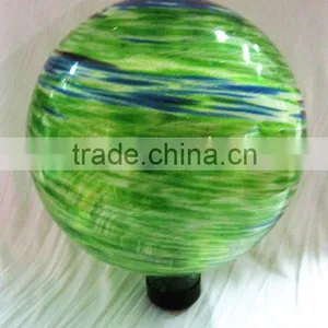 10" Swirl Glass Ball, Nice Decoration in Garden thumbnail-1