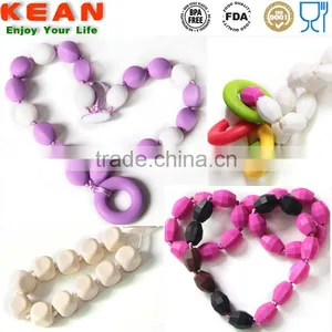 Silicone Teething Jewelry Champagne Navajo White DimGray Colors for You Choice Necklaces Silicone Bead Teething thumbnail-4