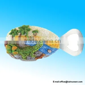 Alligator Resin Stone Finish Magnet With Bottle Opener thumbnail-1