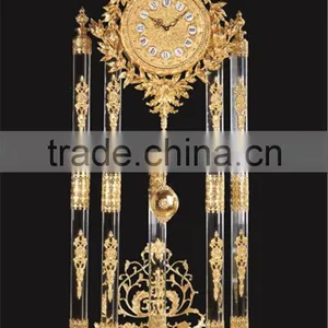 European Classic Style Bronze Mounted Floor Clock, Brass With 24K Gold Plated Angels Clock , Bronze Mounted Art thumbnail-3