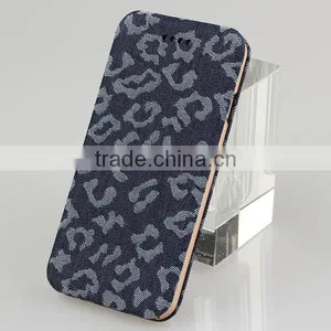 Denim Fabric Leather Card Slots Flip Phone Case for IPhone6 Case Wallet thumbnail-4