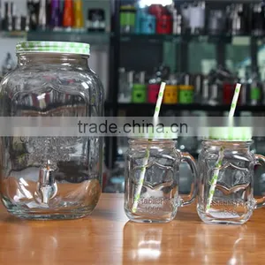8 Liter Transparent Glass Beverage Dispenser With Metal Rack thumbnail-4