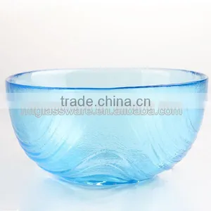Reusable Colorful Glass Salad Bowl Shallow Fruit Bowl thumbnail-3