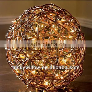 Woven Colorful Large Decorative Wicker Ball thumbnail-1