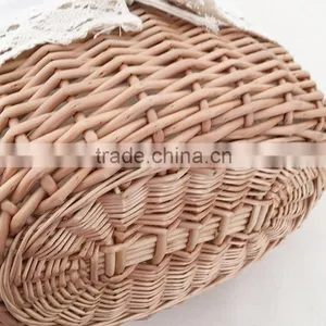 Handled Lining Natural Small Wicker Baskets Wholesale thumbnail-4