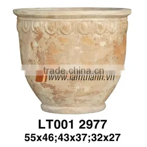Vietnam Curved Pattern Ancient Flower Pot For Wholesalers thumbnail-1