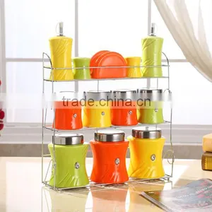 Ceramic Canister With Stainless Steel Stand thumbnail-2
