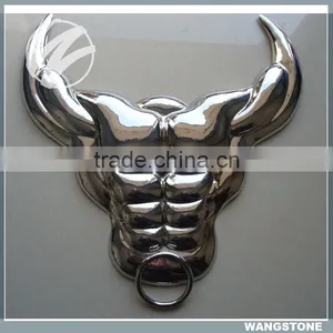 Stainless Steel Wall Art Bull Sculpture thumbnail-1