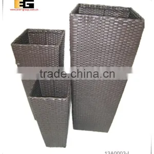 PE/Plastic Rattan Square With Liner Deco Flower Vase thumbnail-4