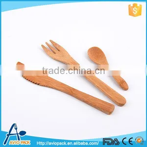New Arrive Biodegradable Disposable Bamboo Knife Fork Spoon Tablewareset thumbnail-1