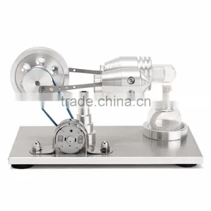Stainless Steel Mini Hot Air Stirling Engine Motor Model Educational Toy Kits thumbnail-1