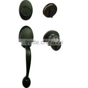Stainless Steel Single Cylinder Door Handle Lock Set thumbnail-3