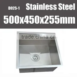 20" Stainless Steel Undermount Single Bowl Modern Kitchen Sink Grid Handmade thumbnail-1