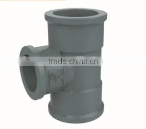 HIGH QUANLITY REDUCING TEE OF PVC DIN STANDARD FITTINGS FOR WATER SUPPLY thumbnail-1