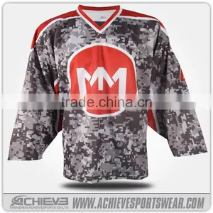 Super Great Red Mens Custom Sublimated Ice Hockey Jersey Shenzhen thumbnail-1