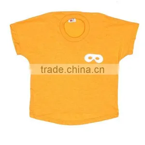 Chinese Factory High Class Unisex Boys Girls Blouse Plain Cotton T-shirt Short Sleeves Kids Top thumbnail-1
