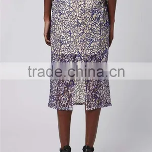 New Arrival Long Skirt Lady Cord Lace Pencil Skirt With High Waist Split See Through Clothes thumbnail-3