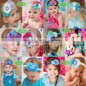 Wholesale Boutique Satin Flower Feather Baby Hairband Princess Tiara Hair Accessories thumbnail-1