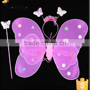 New Products Girls Fairy Wings Butterfly Shape Cheap Wings 3pc a Set Party Supplies thumbnail-1