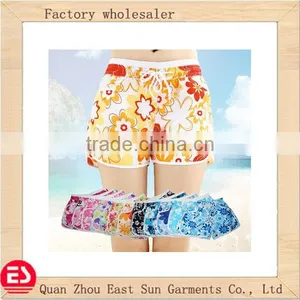 2014 East Sun OEM Service High Quality Floral Print Women Beach Shorts thumbnail-1