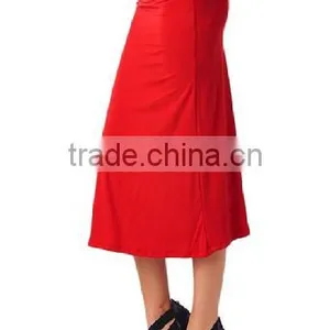 Hot Sales Women's High Stretch High Waisted Rayon Span Mid-Calf Maxi Skirt thumbnail-4