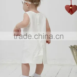 Summer Baby Girl Birthday Party Dress Children Frocks Designs Cotton Linen A-line Casual Dress Breathable Boutique Girl Clothing thumbnail-3